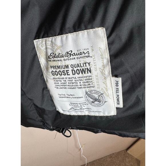 Eddie Bauer Men’s Goose Down 700 Fill Puffer Vest Black  Outdoors Ski Gorpcore L - Picture 8 of 8
